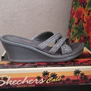 Skechers Cali Women's Charcoal Wedge Sandals